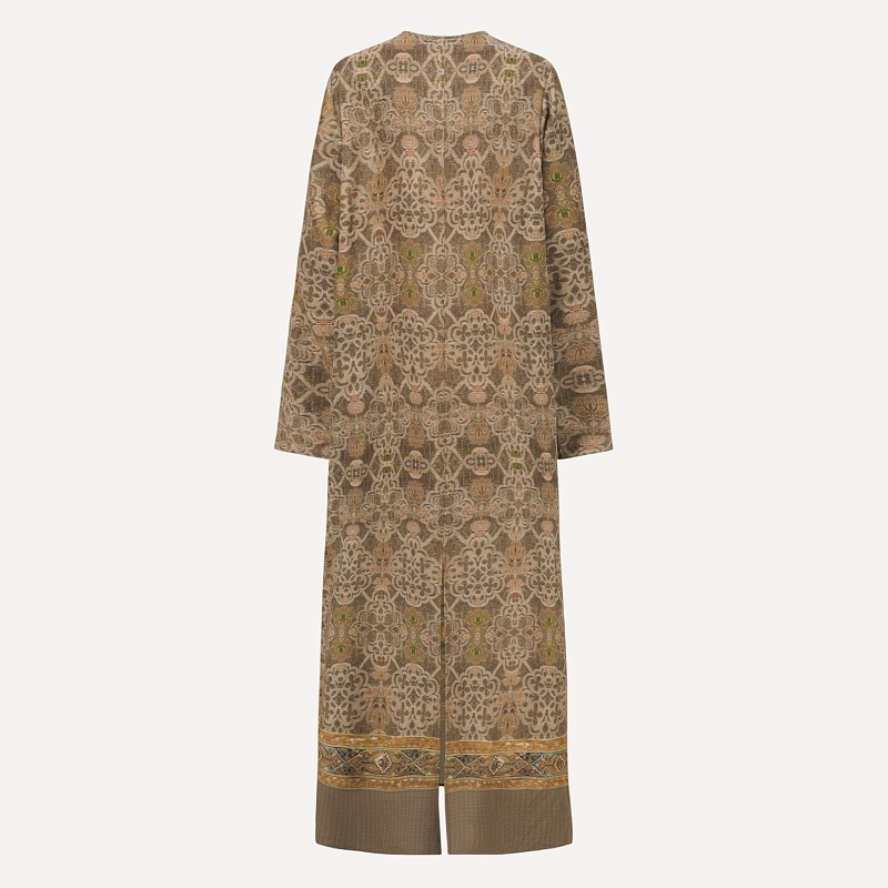 One-shoulder silk printed dress