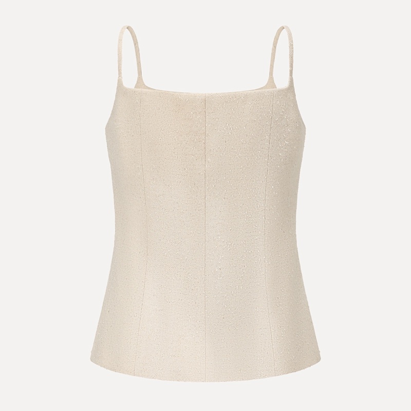 Ivory textured wool halter top