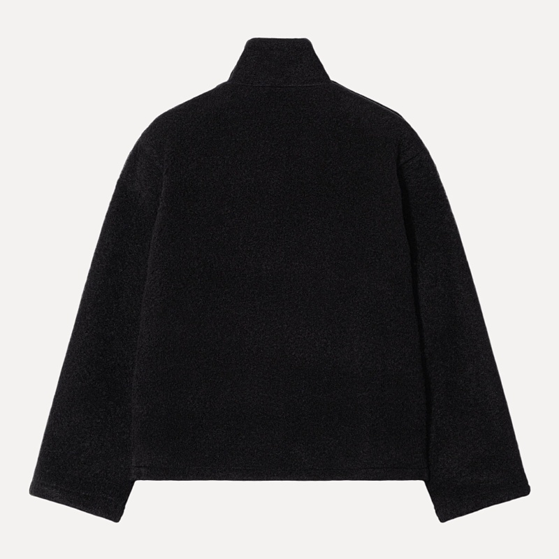 HAIRY BOUCLE ZIP SHIRT JACKET