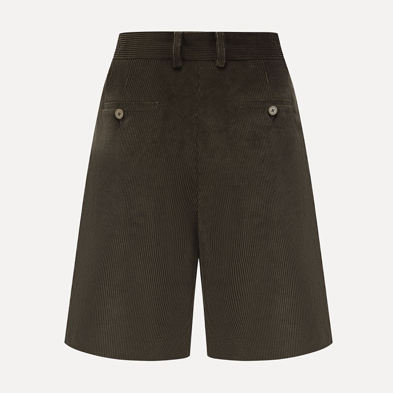 Dark green corduroy Bermuda shorts