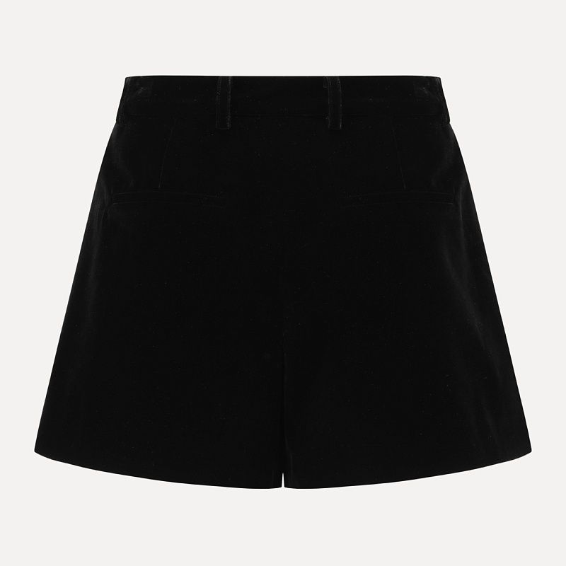 Black velvet shorts