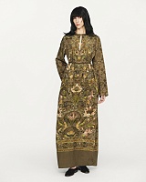 One-shoulder silk printed dress