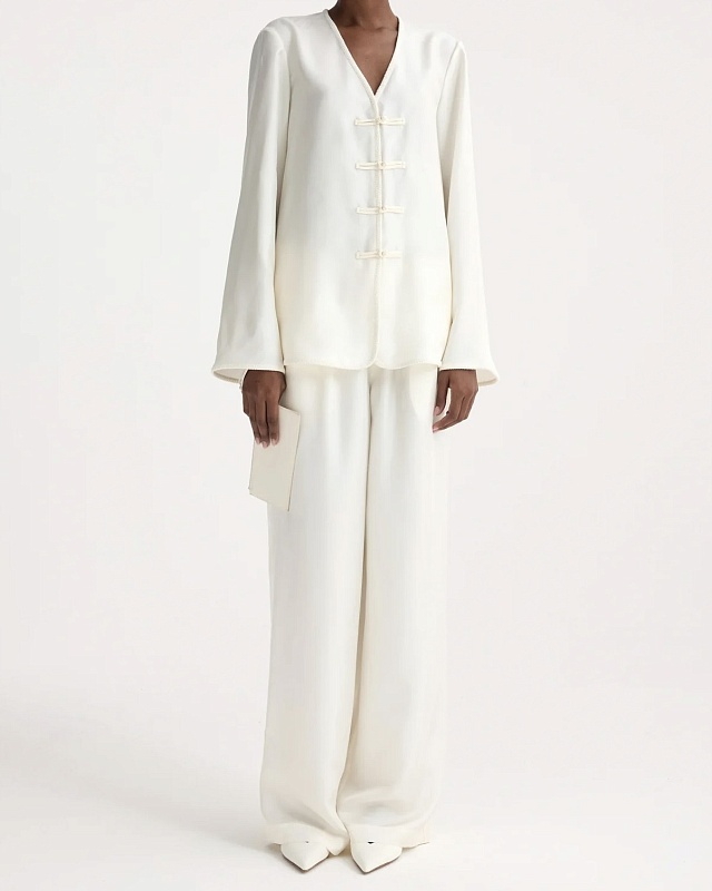 Mandarin silk  top