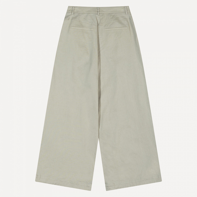 LINEN TUCK WIDE PANTS