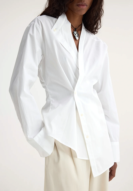 Overlap light cotton shirt
