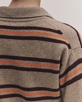 Edith Stripe Polo Shirt beige