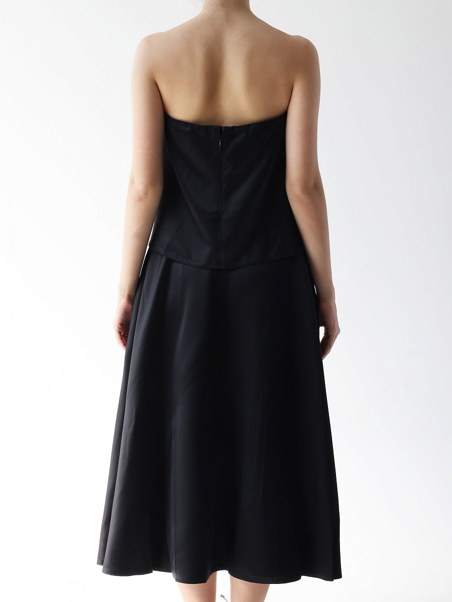 STRAPLESS FLOUNCE DRESS