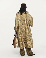 Mulberry silk double- sided printed long coat