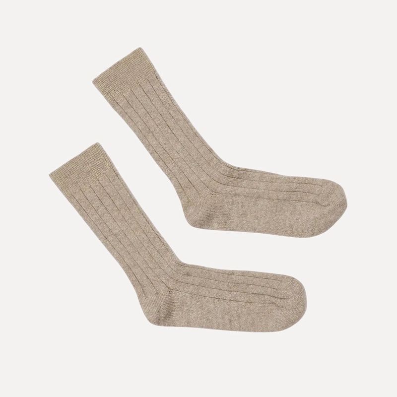 Cora Cashmere Socks beige